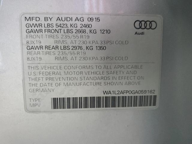WA1L2AFP0GA059162 - 2016 AUDI Q5 PREMIUM PLUS SILVER photo 13