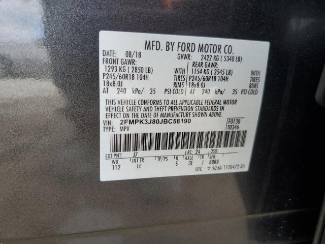 2FMPK3J80JBC58190 - 2018 FORD EDGE SEL Graphit Foto 14