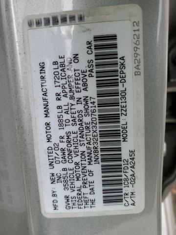 1NXBR32EX3Z076147 - 2003 TOYOTA COROLLA CE 银色 照片 12