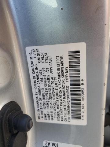 2HKRM4H57DH609632 - 2013 HONDA CR-V EX SILVER photo 13