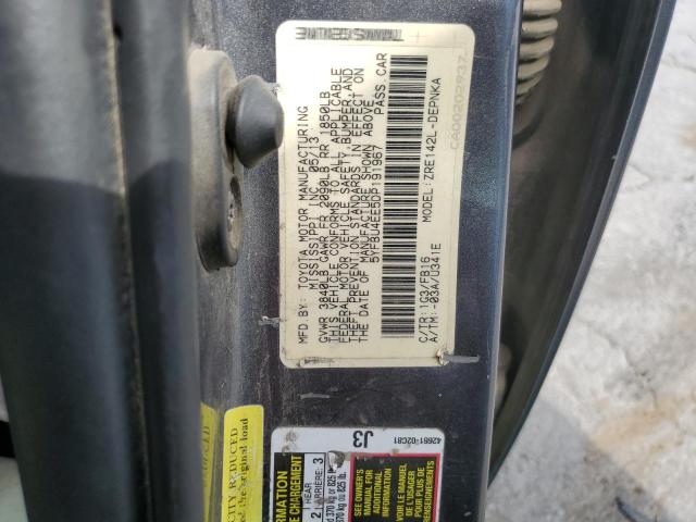 5YFBU4EE5DP191967 - 2013 TOYOTA COROLLA BASE Մոխրագույն լուսանկար 12