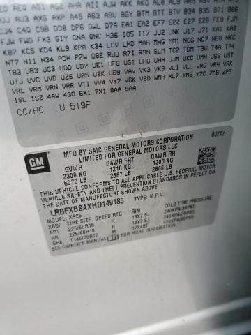 LRBFXBSAXHD149185 - 2017 BUICK ENVISION ESSENCE Արծաթագույն լուսանկար 13