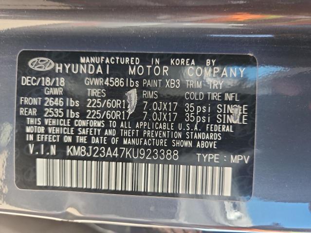 KM8J23A47KU923388 - 2019 HYUNDAI TUCSON SE 蓝色 照片 12