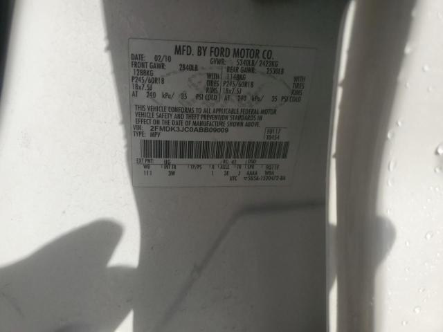 2FMDK3JC0ABB09009 - 2010 FORD EDGE SEL 白色 照片 13