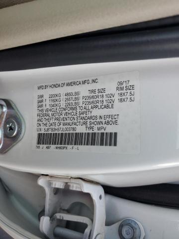 5J8TB3H57JL003780 - 2018 ACURA RDX TECHNOLOGY Blanc photo 13