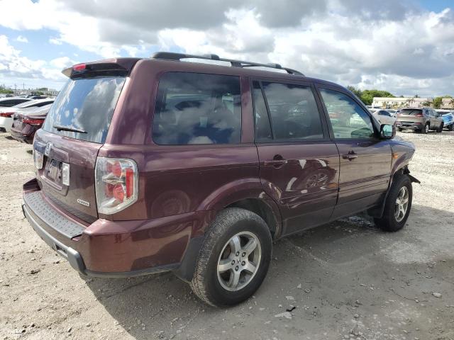 5FNYF18617B003811 - 2007 HONDA PILOT EXL MAROON photo 3