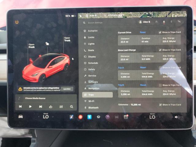 5YJ3E1EA6MF907400 - 2021 TESLA MODEL 3 წითელი ფოტო 9