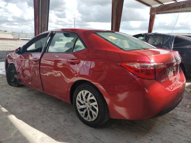 5YFBURHE7KP949619 - 2019 TOYOTA COROLLA L Червоний фото 2