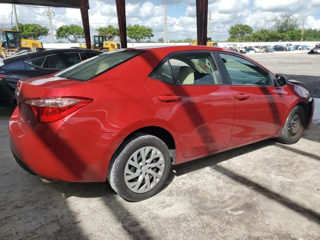 5YFBURHE7KP949619 - 2019 TOYOTA COROLLA L Червоний фото 3