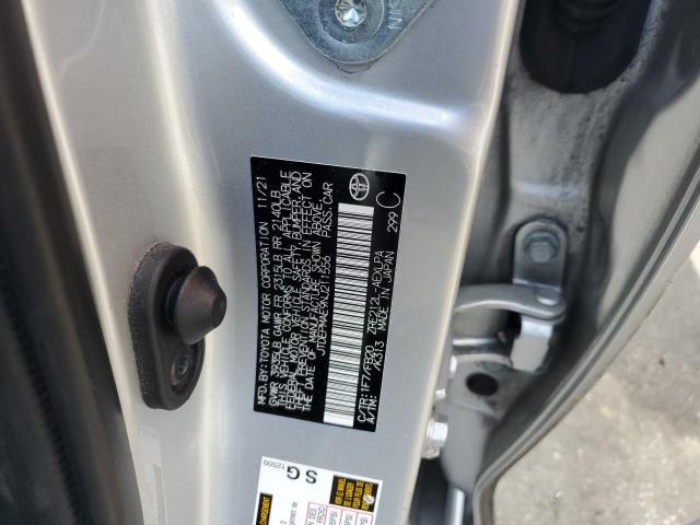 JTDEPMAE9NJ211556 - 2022 TOYOTA COROLLA LE Արծաթագույն լուսանկար 12