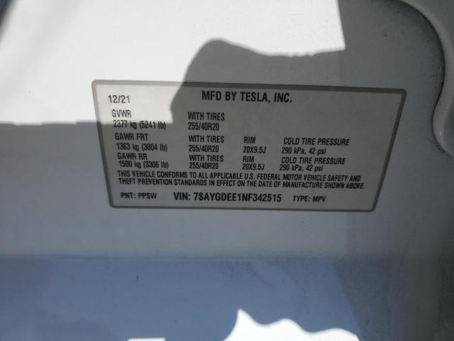 7SAYGDEE1NF342515 - 2022 TESLA MODEL Y Bleu photo 13