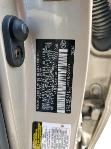 4T1BA32K04U503995 - 2004 TOYOTA CAMRY SE Gold Foto 12