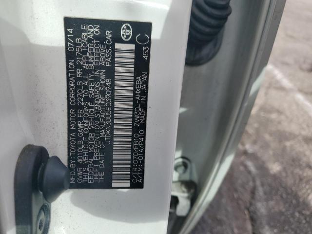 JTDKN3DU5E0390948 - 2014 TOYOTA PRIUS WHITE photo 12