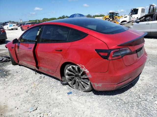 5YJ3E1EC8NF128633 - 2022 TESLA MODEL 3 红色 照片 2