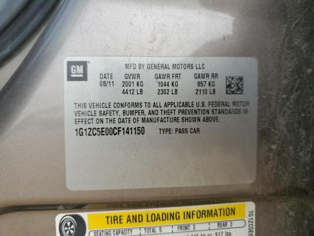 1G1ZC5E00CF141150 - 2012 CHEVROLET MALIBU 1LT Gris photo 12