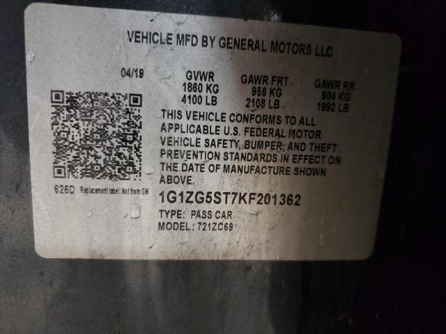 1G1ZG5ST7KF201362 - 2019 CHEVROLET MALIBU RS 蓝色 照片 13