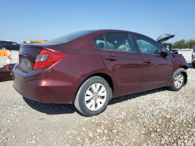 19XFB2F55CE098103 - 2012 HONDA CIVIC LX BURGUNDY photo 3