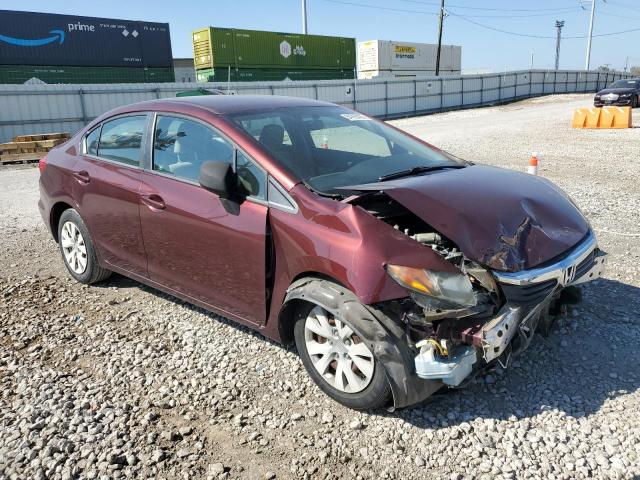 19XFB2F55CE098103 - 2012 HONDA CIVIC LX BURGUNDY photo 4