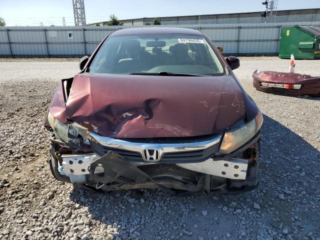 19XFB2F55CE098103 - 2012 HONDA CIVIC LX BURGUNDY photo 5