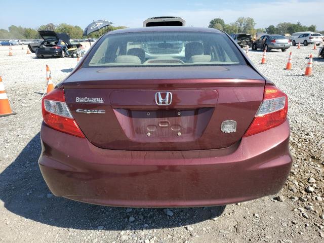 19XFB2F55CE098103 - 2012 HONDA CIVIC LX BURGUNDY photo 6