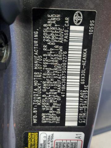 4T1BK36B75U062276 - 2005 TOYOTA AVALON XL 灰色 照片 12