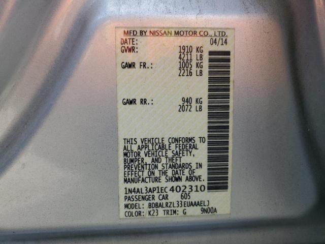 1N4AL3AP1EC402310 - 2014 NISSAN ALTIMA 2.5 银色 照片 13