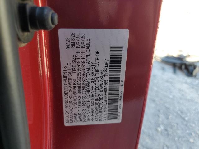5FNRL6H84PB061665 - 2023 HONDA ODYSSEY TOURING Rouge photo 14