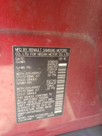 KNMAT2MTXGP663279 - 2016 NISSAN ROGUE S RED photo 13