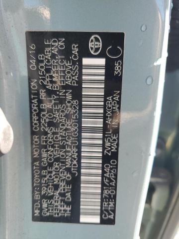 JTDKARFU1G3015328 - 2016 TOYOTA PRIUS 紫色 照片 12