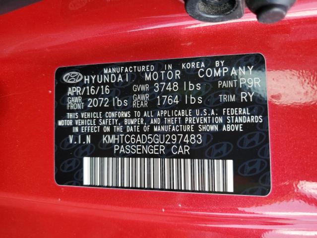 KMHTC6AD5GU297483 - 2016 HYUNDAI VELOSTER 红色 照片 12