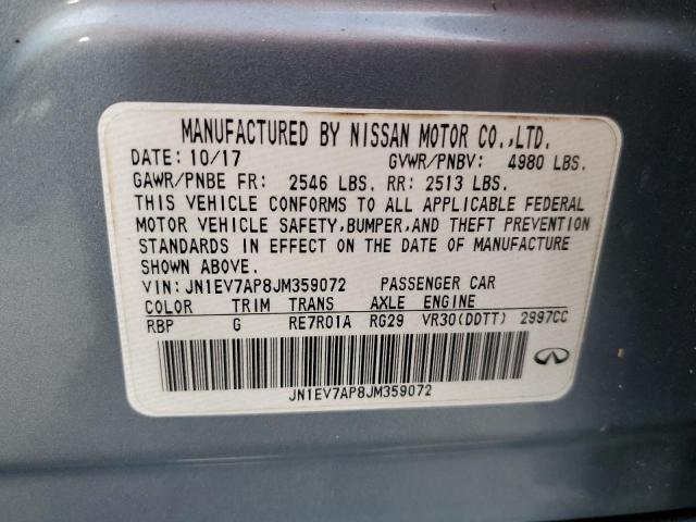 JN1EV7AP8JM359072 - 2018 INFINITI Q50 LUXE BLUE photo 12