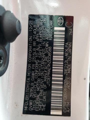 JTDEPMAE9N3008588 - 2022 TOYOTA COROLLA LE WHITE photo 12