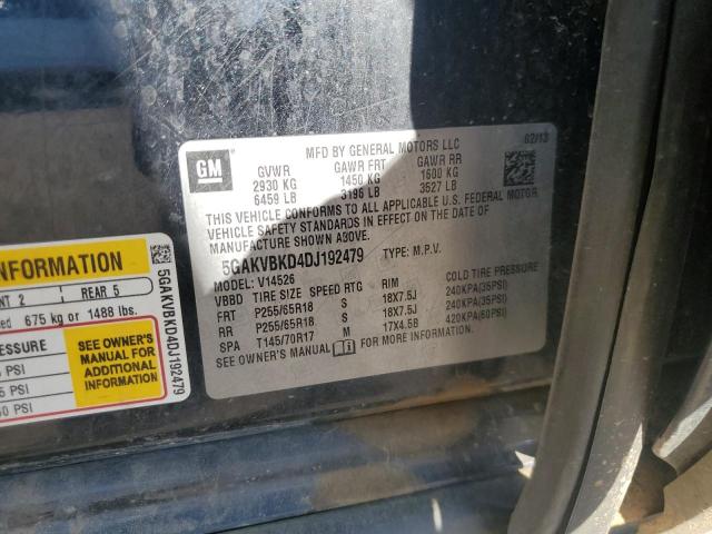 5GAKVBKD4DJ192479 - 2013 BUICK ENCLAVE Қара фото 13