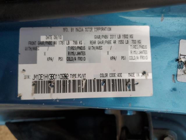 JM1DE1HY3B0110952 - 2011 MAZDA MAZDA2 蓝色 照片 12