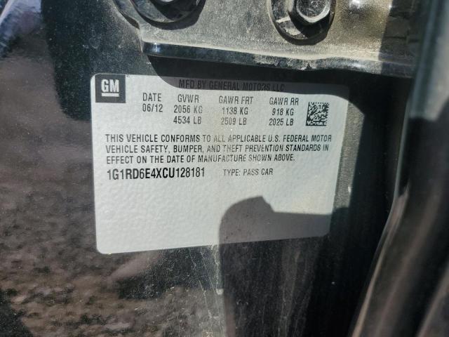 1G1RD6E4XCU128181 - 2012 CHEVROLET VOLT 黑色 照片 12