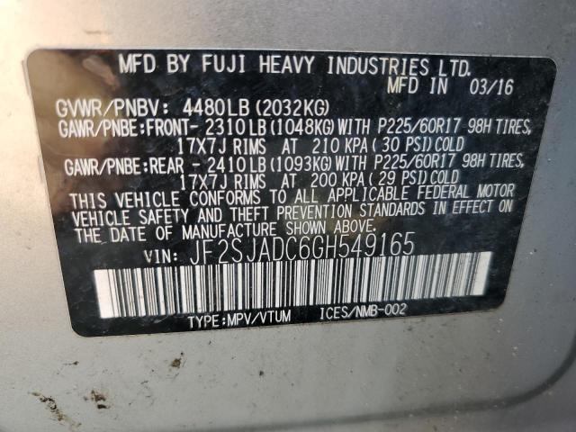 JF2SJADC6GH549165 - 2016 SUBARU FORESTER 2.5I PREMIUM SILVER photo 13