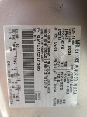 5LMFU28R21LJ13485 - 2001 LINCOLN NAVIGATOR BEIGE photo 13