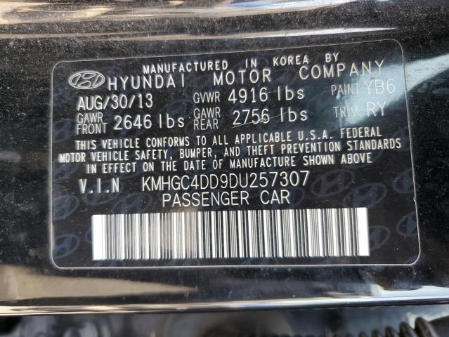 KMHGC4DD9DU257307 - 2013 HYUNDAI GENESIS 3.8L 黑色 照片 12
