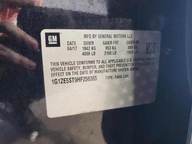 1G1ZE5ST9HF258385 - 2017 CHEVROLET MALIBU LT შავი ფოტო 13