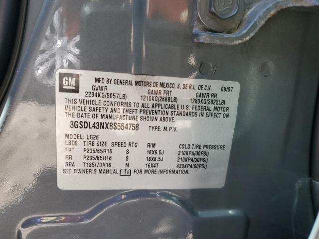 3GSDL43NX8S554758 - 2008 SATURN VUE XE GRAY photo 14