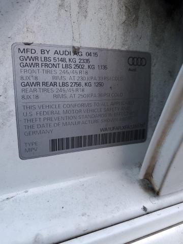 WA1UFAFLXFA125978 - 2015 AUDI A4 ALLROAD PREMIUM PLUS WHITE photo 12