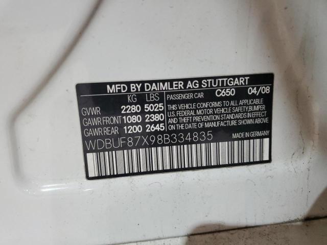 WDBUF87X98B334835 - 2008 MERCEDES-BENZ E 350 4MATIC WHITE photo 12