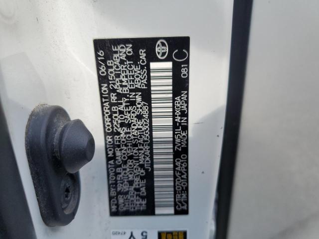 JTDKARFU5G3024887 - 2016 TOYOTA PRIUS 白色 照片 12