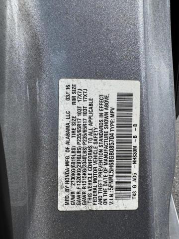 5FNRL5H68GB085704 - 2016 HONDA ODYSSEY EXL BLACK photo 12