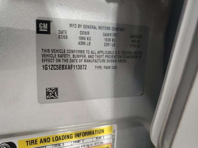 1G1ZC5EBXAF113872 - 2010 CHEVROLET MALIBU 1LT فضي صورة 12