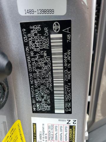 JTNKHMBX9K1042341 - 2019 TOYOTA C-HR XLE 银色 照片 12