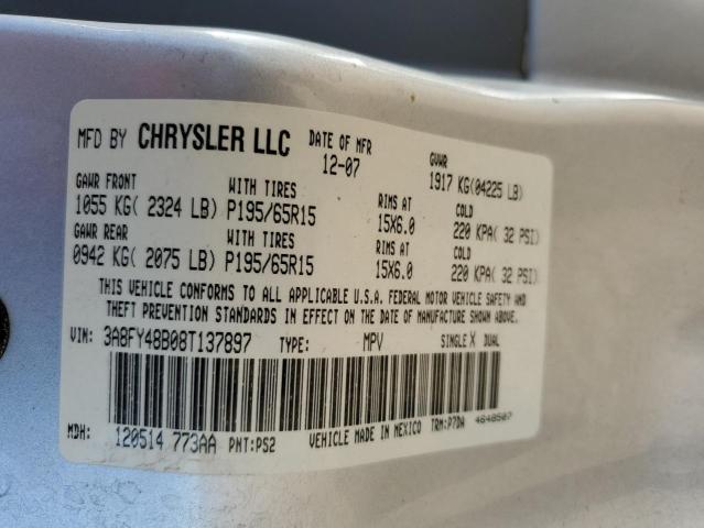 3A8FY48B08T137897 - 2008 CHRYSLER PT CRUISER Gümüş foto 12