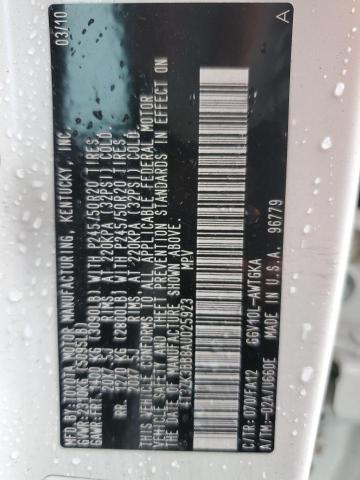 4T3ZK3BB8AU025923 - 2010 TOYOTA VENZA თეთრი ფოტო 13