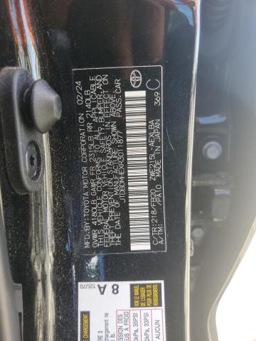 JTDBDMHEXR3011877 - 2024 TOYOTA COROLLA LE Черный фото 12