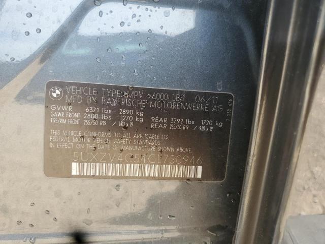 5UXZV4C54CL750946 - 2012 BMW X5 XDRIVE35I CHARCOAL photo 12